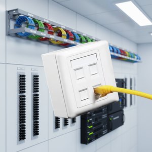 हैल YWT-1202 एकल/दोहरी पोर्ट cat5e/cat6 utp <span class=keywords><strong>rj45</strong></span> महिला फेसप्लेट कीस्टोन जैक 86x86 मिमी नेटवर्क कनेक्टर सफेद एब्स/लैवेंडर - Product Image 1