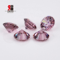 Baifu - Circonita Cúbica Redonda Facetada de 8.0 mm, Rodolita Ligera, Piedra Suelta, Venta al por Mayor de Gemas de Circonita Cúbica