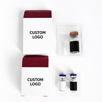 Boîte et étiquette pour flacon écologiques, impression sur papier holographique brillant, emballage pour flacon de peptides 3ml 10ml