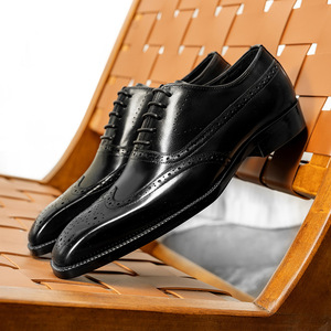 Bottes Chelsea pour homme en cuir véritable haut de gamme, légères, respirantes, à lacets, pour l'automne, occasions professionnelles, formelles, mariage, usage quotidien - Product Image 3