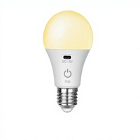 Bombilla LED SMD Recargable YUHE RGB con Carga Tipo-C, Control Remoto, Regulable Inteligente, Ahorro de Energía, E27, Residencial, Mono-Si Solar
