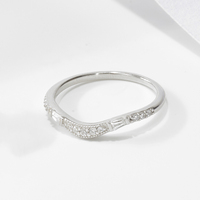 Peishang – Bague de mariage personnalisée en argent sterling pour femme, ensemble de bagues de luxe avec motif vague et baguettes