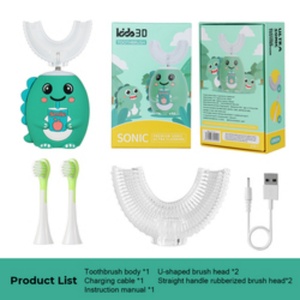 Cepillo de Dientes en Forma de U con Diseño de Dibujos Animados, Cerdas Suaves para Niños, Blanqueamiento Dental, Sónico, de Silicona, Recargable, Resistente al Agua IPX7 - Product Image 4