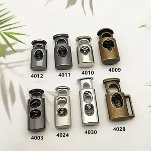 Manufacturers Wholesale high quality zinc alloy adjustable custom locks toggle elastic cord buckle Metal Double hole buckle
