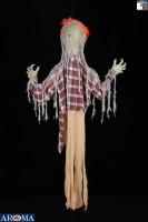 Décoration animée d'Halloween en forme d'homme suspendu avec corps tremblant et effet lumineux effrayant pour bar, fête, maison hantée, ou jardin