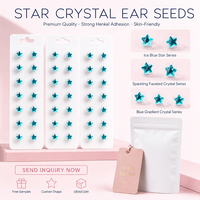 Patchs auriculaires décoratifs Crystal Blue Star pour thérapie auriculaire, graines de pression pour points auriculaires