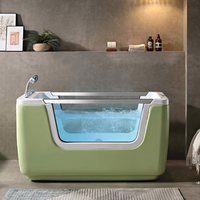 Baignoire Spa Bébé Thermostatique à Ozone, Bain à Remous Intérieur, Massage Spa, Baignoire Chaude LED pour Bébé