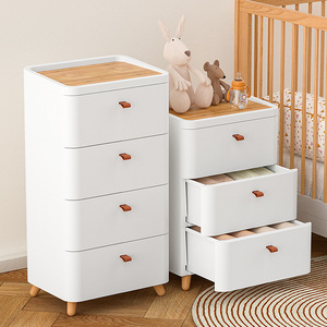 Armoire multifonctionnelle à cinq tiroirs avec pieds en bois pour le rangement de la chambre et l'utilisation au bureau - Product Image 4