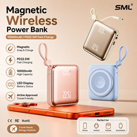 Banco de Energía Inalámbrico Magnético de 10000 mAh, Carga Rápida PD22.5W, Cargador Compacto Mini con Pantalla LED, Batería de Polímero de Litio