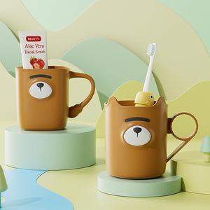 Vaso de Dientes con Diseño de Oso de Dibujos Animados, Vaso para Cepillarse los Dientes con Asa para Baño - Product Image 4