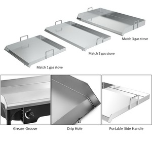 Plancha Portátil de Acero Inoxidable, Resistente, Rectangular, con Superficie Plana, <span class=keywords><strong>para</strong></span> Cocinar al Aire Libre y en Campamentos - Product Image 6