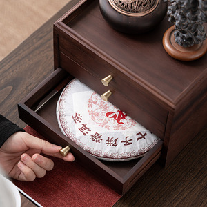 Walnut Wood Pu'er Tea Cake <b>Box</b> Rectangular Multi Layer <b>Drawer</b> <b>Storage</b> <b>Box</b> For Tea Ceremony Accessories - Product Image 3