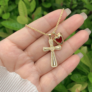 Réglable hommes/femmes tenue quotidienne mode pendentif collier classique Simple diamant Zirconium croix <span class=keywords><strong>combinaison</strong></span> religieux - Product Image 6