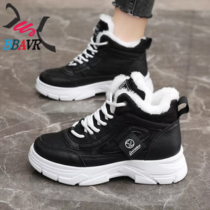 Botines de Invierno con Cordones para Mujer, Modelo W2577nld, Forro de Felpa, Casuales, Impermeables, Tacón Plano, Parte Superior de PVC/PU, Suela de Goma - Product Image 2