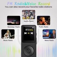 LUOZE YYG Lecteur MP3 Mini Personnalisé 1,8 Pouces BT 5.0 Radio FM Lecteur de Livres Électroniques Enregistreur Vidéo Carte TF 128 Go Lecteur de Musique Portable