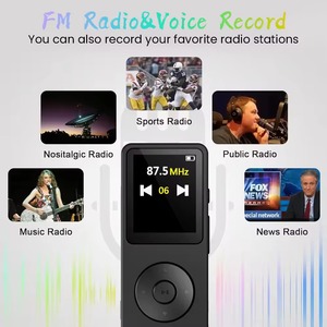 Lecteur MP3 miniature personnalisé de 1,8 pouce, BT 5.0, radio FM, lecteur de livres électroniques, enregistreur vidéo, prend en charge les cartes TF jusqu'à 128 Go, lecteur de musique portable - Product Image 3