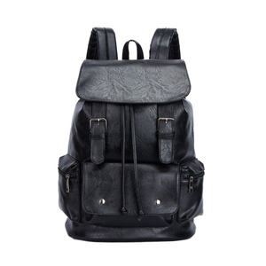 Wholesale Large Capacity Fashion Waterproof Leather Preppy Laptop Backpack for College Students PU Zipper for Travel School Use