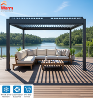Pergola motorisée de luxe en aluminium sur mesure avec télécommande, taille personnalisable pour jardin et balcon, idéale pour les fêtes