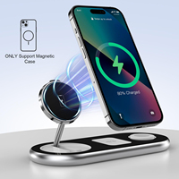 Nuevo producto innovador Cargador inalámbrico 3 en 1 Estación de carga inalámbrica magnética plegable de escritorio para teléfono celular inteligente