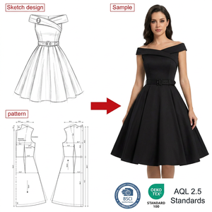 Custom High Quality Vintage Sailor <strong>Dress</strong> 1950s <strong>Retro</strong> Nautical Women <strong>Dress</strong> OEM ODM Factory BSCI OEKO-TEX Navy Blue Rockabilly - Product Image 2