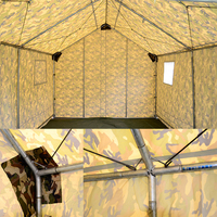 Tente de secours ignifuge Goodluck personnalisée, camouflage, imperméable, double couche, en polyester Oxford, quatre saisons, deux chambres
