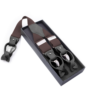 Fashion Classic Luxury Adjustable 3.5cm Men and <strong>Women</strong> New Black Leather Dual Clips <strong>Suspender</strong> <strong>Belt</strong> for Daily Wear - Product Image 2