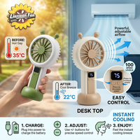 Nouveau ventilateur portable d'extérieur pour camping, 100 niveaux réglables, moteur à balais rechargeable, 500 mAh, USB/Batterie, bouton de commande