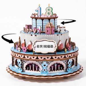 Musical <b>Boxes</b> Figurines Boys Girls Exquisite Birthday Cake Design Wooden <b>Music</b> Box - Product Image 4