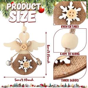 شجرة عيد الميلاد ، 6 تصاميم ، قواطع خشبية ريفية للزينة ، مجموعة زخرفة عيد الميلاد - Product Image 3