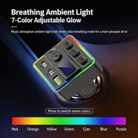 Transmetteur Bluetooth portable D16 pour voiture / Double ports USB de charge rapide / Appel mains libres avec charge PD / Lecture de cartes TF/clés USB