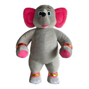 Costume d'éléphant gonflable gris <span class=keywords><strong>rose</strong></span> personnalisable QUTENG, tenue de mascotte en peluche durable pour la promotion d'événements et les défilés - Product Image 6