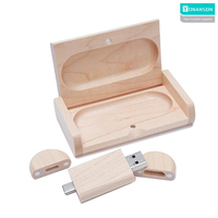Memoria USB de Madera 2 en 1 OTG 3.0 de 32GB 128GB 64GB y 2.0 de 8GB 16GB 4GB con Conector Tipo C, Pendrive con Logotipo Personalizado, Regalo