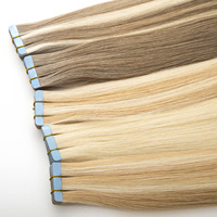 Extensions de cheveux à bandes adhésives, mèches de cheveux humains pour salon, extensions à bandes adhésives pour allongement, 100% cheveux humains, extensions blondes à bandes adhésives