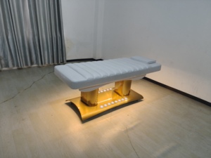 Cama de masaje eléctrica profesional con un solo botón de ajuste y cuatro motores para control por pedal y cama de estética para pestañas - Product Image 2