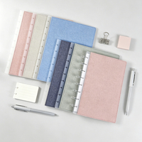 En gros, Couverture de planificateur à anneaux en toile de lin rechargeable, format moyen, pour journal, planificateur ou carnet