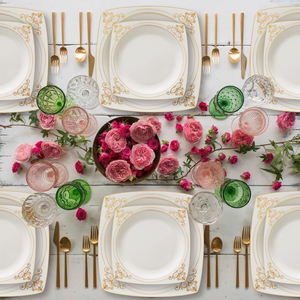 Assiette en porcelaine de luxe ensemble d'assiettes en céramique ensemble d'assiettes en porcelaine ronde en céramique pour Restaurant Savall Horeca quantité de 10 pouces - Product Image 2