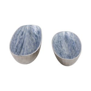 Ciotola ovale decorativa in metallo per centrotavola, decorazioni per la casa, eleganti complementi d'arredo per la cucina - Product Image 3