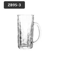 Grande tasse à bière transparente, tasse à boisson épaisse réutilisable avec poignée pour festival de la bière
