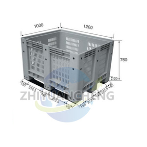 Industrie de stockage Recyclable robuste HDPE <span class=keywords><strong>grande</strong></span> <span class=keywords><strong>caisse</strong></span> de palette en plastique pliable empilable pour <span class=keywords><strong>pomme</strong></span>/oignon/tomate/mangue - Product Image 4