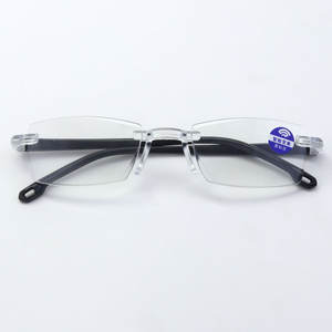 Lunettes de lecture sans monture Jinhua, monture PC, verres AC, anti-lumière bleue, unisexe, semi-monture, haute définition, pour seniors - Product Image 4