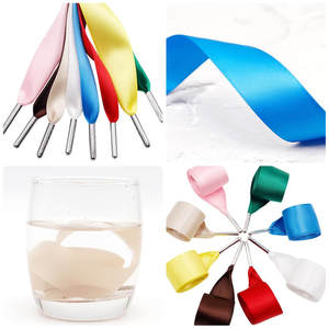 Lacets en satin personnalisés WEGOODZF de haute qualité, style décontracté, lisses et soyeux, lacets plats en polyester avec embouts métalliques, paires - Product Image 4