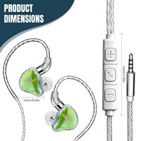Earphone Balanced Armature Super Linear Driver, Kabel Lepas Pasang 3.5mm IEM Plug, Suara HiFi Imersif, Earphone Musik Berkabel