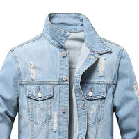 Veste en jean pour homme, col montant, sur mesure, écologique, respirante, réversible, pour l'hiver, style décontracté, mode urbaine, vente en gros