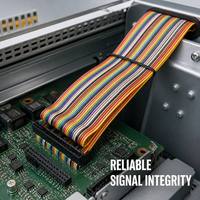 Kabel Pita Datar Pelangi Fleksibel 28AWG, Kabel Konektor IDC Pitch 1.27/2.54mm 10-64Pin untuk Perakitan Elektronik PCB & Pengkabelan DIY