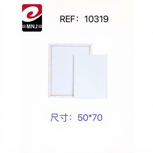 LIENZOS Ensemble élégant toile et cadre 50x70, cadre en bois blanc minimaliste avec finition peinte, art mural fait main - Product Image 1