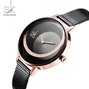 shengke K0088 sk Crystal Lady Watches Luxury Brand Women Dress Watch Original Design Quartz Wrist Watches Creative Relogio Femin
