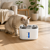 Fontaine à eau intelligente sans fil moderne en acier inoxydable pour chats et chiens, avec capteur de mouvement, filtration circulante, ultra-silencieuse pour animaux de compagnie - Yilin Pet
