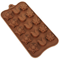 Großhandel Bestseller OEM 15-fach Lebensmittelechte 3D-Tulpenform Cartoon-Schokoladenform Silikon-Backformen für Kinder