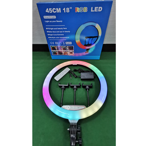 ไฟวงแหวน LED RGB ขนาด 22 นิ้ว 56 ซม. สำหรับไลฟ์สด เกม TikTok แต่งหน้า ถ่ายวิดีโอ เซลฟี่ ขายส่ง - Product Image 6