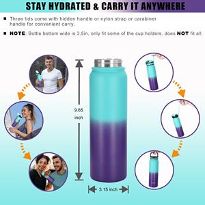 Bouteilles d'eau en acier inoxydable de 350 ml, couleur personnalisée, dégradé de couleurs, sans BPA, anti-fuite, à double paroi sous vide, pour enfants - Product Image 6